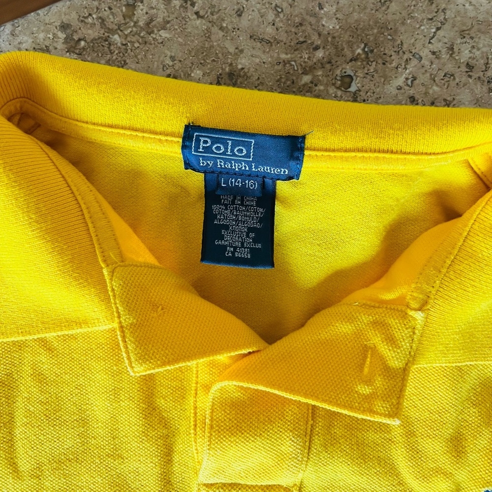 ! Polo Ralph Lauren Boys Yellow Polo Shirt - Picture 4 of 5